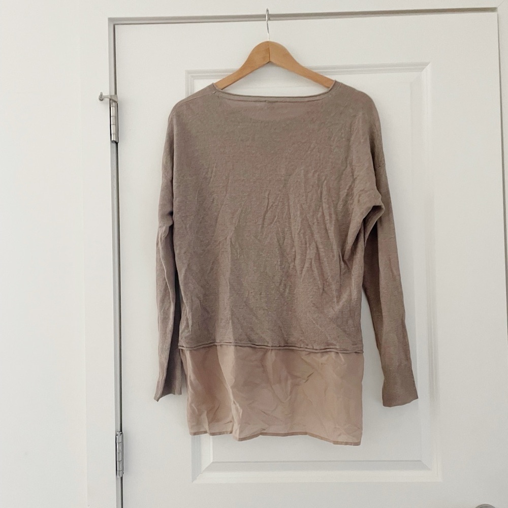 Poetry Linen Silk Lagenlook Layered Sweater Top Neutral Minimalist 10 — image 2 of 7
